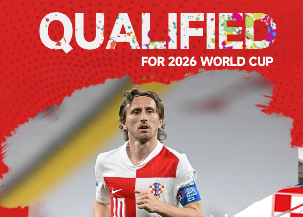 克羅埃西亞提前1輪鎖定小組第一，第7次晉級世盃賽正賽！
